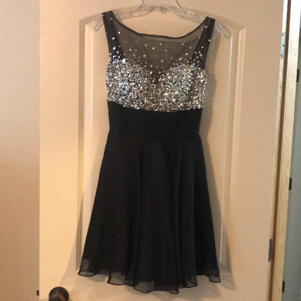 Black embellished formal dress
